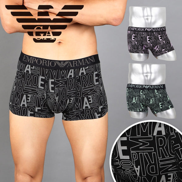 エンポリオ アルマーニ EMPORIO ARMANI ALL OVER BOLD LOGO メンズ ローライズボクサーパンツ 【メール便】 cts